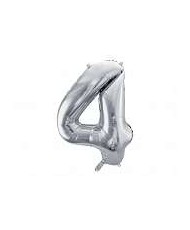 Ballon aluminium chiffre n°4 argent pour mariage et pas cher