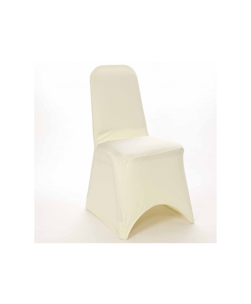 Housse de chaise lycra flex arc ivoire  pour événement et pas cher